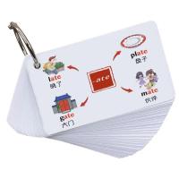 记忆力训练卡片思维导图速记初中小学1200英语单词卡片词根词缀单 原创思维导图记1000词(不带音标 )