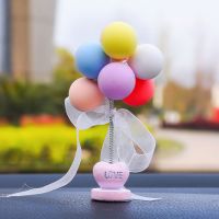 创意可爱彩色气球汽车摆件小清新车载内仪表台饰品迷你小气球摆件 彩色弹簧气球
