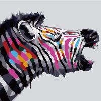 数字油画大幅 diy填色客厅装饰画 动漫卡通迷你 私人手绘填色画 A055手影马 40X50单张画布无框+礼盒+笔料