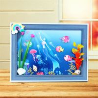 甜羽微相框画创意DIY手工材料包海洋贝壳画儿童手工益智玩具批发 W-3款