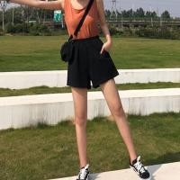 大码女装200斤西装休闲短裤女宽松显瘦夏季韩版五分裤高腰阔腿裤 [518款]黑色 S 80-95斤