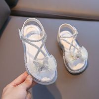 凉鞋女童2021新款夏季沙滩鞋儿童凉鞋防滑时尚公主风透明底百搭鞋 白色 童鞋尺码按脚长加0.7cm左右选内长