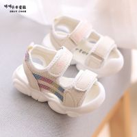 夏季儿童凉鞋软底小童男宝宝幼儿沙滩鞋防滑学步鞋包头凉鞋女童 QF6606粉色 15码内长12厘米