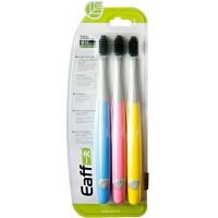 Eaff一夫牙刷里特棉高级刷毛卓越集合装碳素炭黑细软毛3303三支装 1套3支(颜色随机)