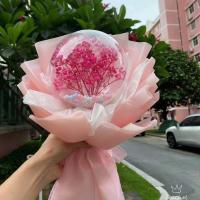 创意满天星干花花束闺蜜生日礼物礼盒送女朋友七夕情人节教师节花 粉色包装无发箍成品(收藏送礼袋)