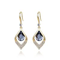 CAROMAY复古镂空耳环女法式轻奢高级感耳坠几何耳钉简约气质耳饰 牛仔蓝