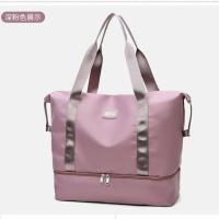 大容量女旅行包包短途出差健身手提袋收纳轻便帆布行李包 374深粉