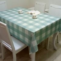 桌布防水防油防烫免洗餐桌布正方形台布长方形茶几布家用PVC北欧 蓝格(防水防辣椒油) 68*68(适合小物件盖巾)