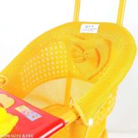 通用婴儿宝宝手推车双面彩虹条纹格纹棉垫伞车童车配件餐椅坐垫 透气坐垫(黄) 坐垫