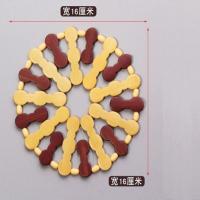 天然竹制餐垫 隔热垫 餐桌方形圆形碗垫 砂锅垫 圆珠垫2个装