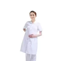 南丁格尔护士裤孕妇护士服白大褂夏装短袖白粉蓝色工作服长袖 护士服白色孕妇装短袖 S
