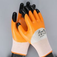 12双登升#909丁腈耐磨王手套 尼龙挂胶防油劳保手套批发 正品登升909耐磨王12双 L