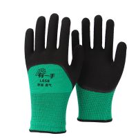 登升有一手L658发泡防滑耐磨劳保浸胶透气舒适建筑手套 登升有一手L658绿纱黑6双体验