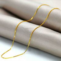 专柜镀金项链盒子颈链女首饰锁骨链饰品久不掉色带钢印 经典盒子项链[单链]