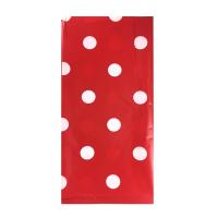 六一儿童节一次性桌布长方形圆点学校晚会台布加厚塑料野餐郊游 1X2米 大红底白点:一条装