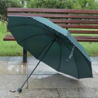 带防水套折叠伞男女10骨双人大号加固三折雨伞晴雨伞遮阳太阳伞 10骨带布套墨绿折叠伞 成人