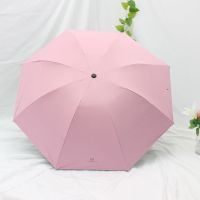 全自动雨伞女学生黑胶遮阳伞防晒防紫外线太阳伞男折叠晴雨大号伞 普通款uv粉色手动款