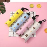 小熊雨伞女手动全自动防紫外线折叠防晒遮阳伞晴雨两用黑胶太阳伞 手动布朗熊[颜色随机]一把