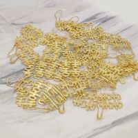 100个装囍字吊坠婚庆喜糖盒配件金属挂饰珍珠金色双喜字糖袋高档 10个装 金色方正喜+回形针