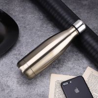 新款北欧风保温杯男女学生创意便携杯可乐瓶咖啡不锈钢潮流水杯子 银色350ML送杯刷