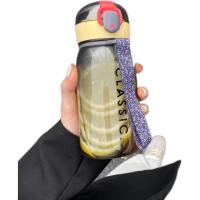 高颜值马丁杯吸管杯咖啡杯韩版可爱玻璃杯带盖耐高温水杯便携水杯 草莓生活随行杯400ml 杯加盒一组卡通贴纸