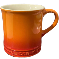 法国LE CREUSET 400ml陶瓷杯酷彩陶瓷珐琅马克杯家用水杯咖啡杯子 火焰橘