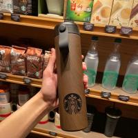 星巴风保温杯原木纹水杯男女学生超轻便携随行不锈钢车载咖啡杯子 木纹杯475ml