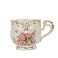 欧式家用咖啡杯下午茶茶杯咖啡杯碟套装水杯咖啡杯碟带勺带架子 玫瑰 勺