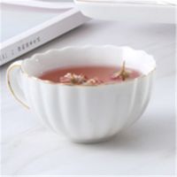 樱花白欧式陶瓷2杯2碟水具套装家用水杯茶杯创意花茶杯子咖啡杯壶 樱花白单杯