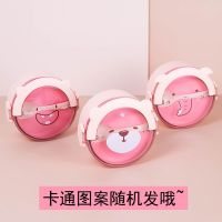 日式学生饭盒带盖双层可微波炉加热便当盒上班族午餐盒卡通水果盒 粉色【随机卡通图案】 单层【送勺子】