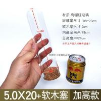 软木塞加高玻璃罩瓶玫瑰干花竹底收纳摆件diy玻璃花瓶试管瓶 [8月9日发完] 5*20+软木塞(无花)