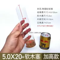 软木塞加高玻璃罩瓶玫瑰干花竹底收纳摆件diy玻璃花瓶试管瓶 [8月9日发完] 5*20+软木塞(无花)