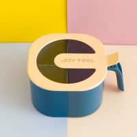 调料盒组合套装四格一体厨房用品盐罐家用大全多格带盖收纳调味盒 黄色[送4个勺子]_促销