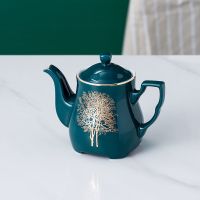 陶瓷调味瓶祖母绿轻奢油壶醋壶酱油壶家用配料瓶厨房调料收纳套装 祖母绿-油醋壶[树]