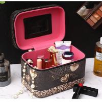 大容量化妆包可爱少女双层手提化妆箱大号护肤化妆品多层小收纳盒 爱心链条单层小小迷你号