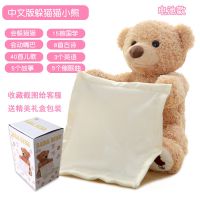 同款遥控会唱歌的躲猫猫小熊玩具婴儿毛绒安抚玩偶儿童哄娃早教 中文电池款 30cm(收藏截图送彩盒包装)