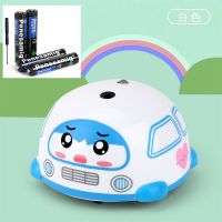 暴走小黄人猫自嗨玩具电动遥控逗猫神器手势智能感应逃跑儿童玩具 白色卡通车+电池+螺丝刀