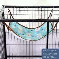 猫咪吊床冬季加绒猫咪挂式吊床猫垫子猫笼子吊床观景猫床猫咪用品 亚麻吊床02蓝猫咪 S(1-2斤猫友推荐)