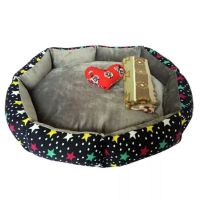 狗窝可拆洗泰迪比熊巴哥哈士奇金毛萨摩耶猫窝小中型犬窝狗床四季 幸运星灰内 XS-[适合3斤内]收藏优先发