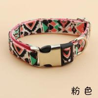 狗项链狗项圈狗 大型犬宠物项圈金毛柯基中小型犬项圈 粉色项圈 S码-2.0宽(调节范围24-36)