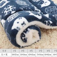 狗狗垫子猫咪睡垫保暖宠物狗窝冬季加厚毛毯子睡觉用垫被子秋冬款 藏青色和风猫 1号：34*27cm
