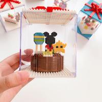 闺蜜生日毕业礼物韩国ins创意卡通DIY小颗粒积木蛋糕拼接益智玩具 米奇蛋糕不含灯串
