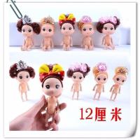 迷糊娃娃裸娃蛋糕装饰摆件泡泡浴芭比diy烘焙创意情景生日蛋糕 12cm发饰娃娃随机 10个装