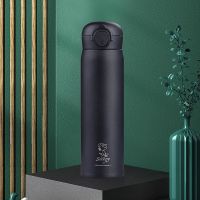 史努比保温杯女学生韩版简约水杯壶316不锈钢防摔杯子大容量户外 磨砂黑不掉漆 316不锈钢[送杯刷]