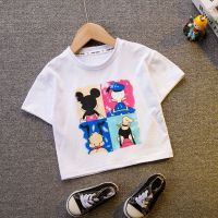 儿童夏装套装2021新款男童洋气衬衣熊猫短袖夏季中小童帅气两件套 白色-小老鼠 80 建议身高(65-75)CM