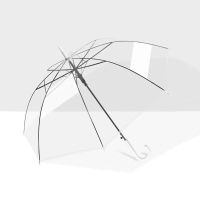 名创优品MINISO透明POE长柄伞商务会议用伞情侣黑白色透明雨伞 POE(白色)