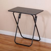 简易折叠桌家用吃饭桌便携式长条桌摆摊桌卧室小餐桌折叠桌椅组合 黑纹色60长*40宽*71cm高