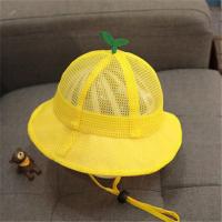 幼儿防飞沫帽子可拆卸儿童防护帽女宝宝护面可爱超萌婴儿渔夫帽男 单帽萌芽网帽黄色 48cm月7-16个月