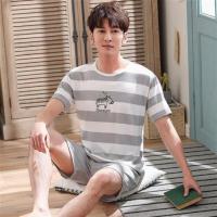男士睡衣夏季卡通短袖青少年学生男装夏薄款家居服套装加肥加大码 NDX斑马 小码M码(80-100斤)