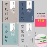 学生胶套防水A5笔记本本子B5加厚16K横线小清新日记本大号32K超厚 薄款4本装/54张/本 A5/32K-青春自白